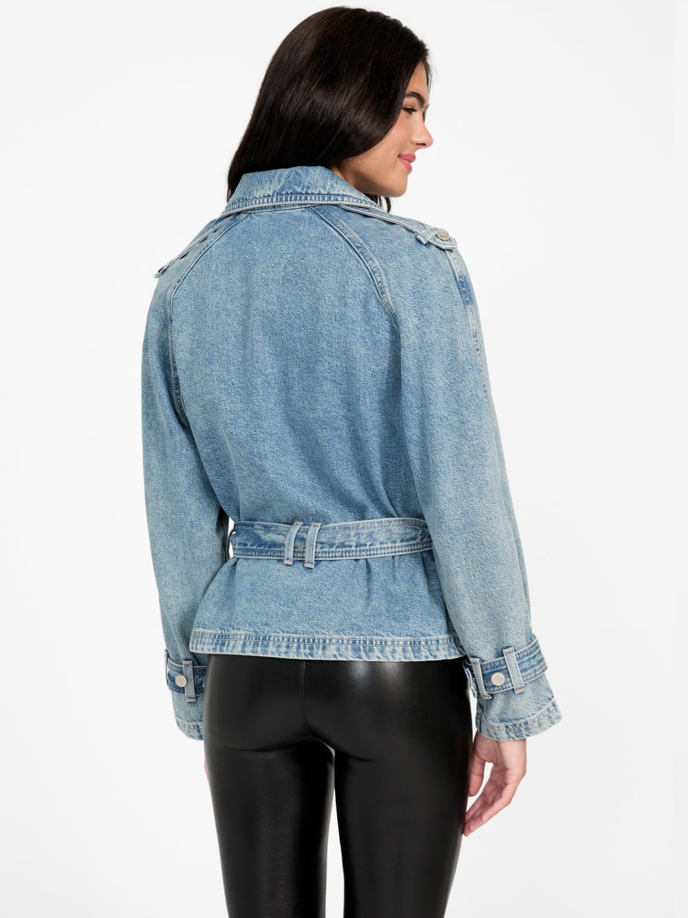 Eco Runa Belted Denim Jacket - Guess