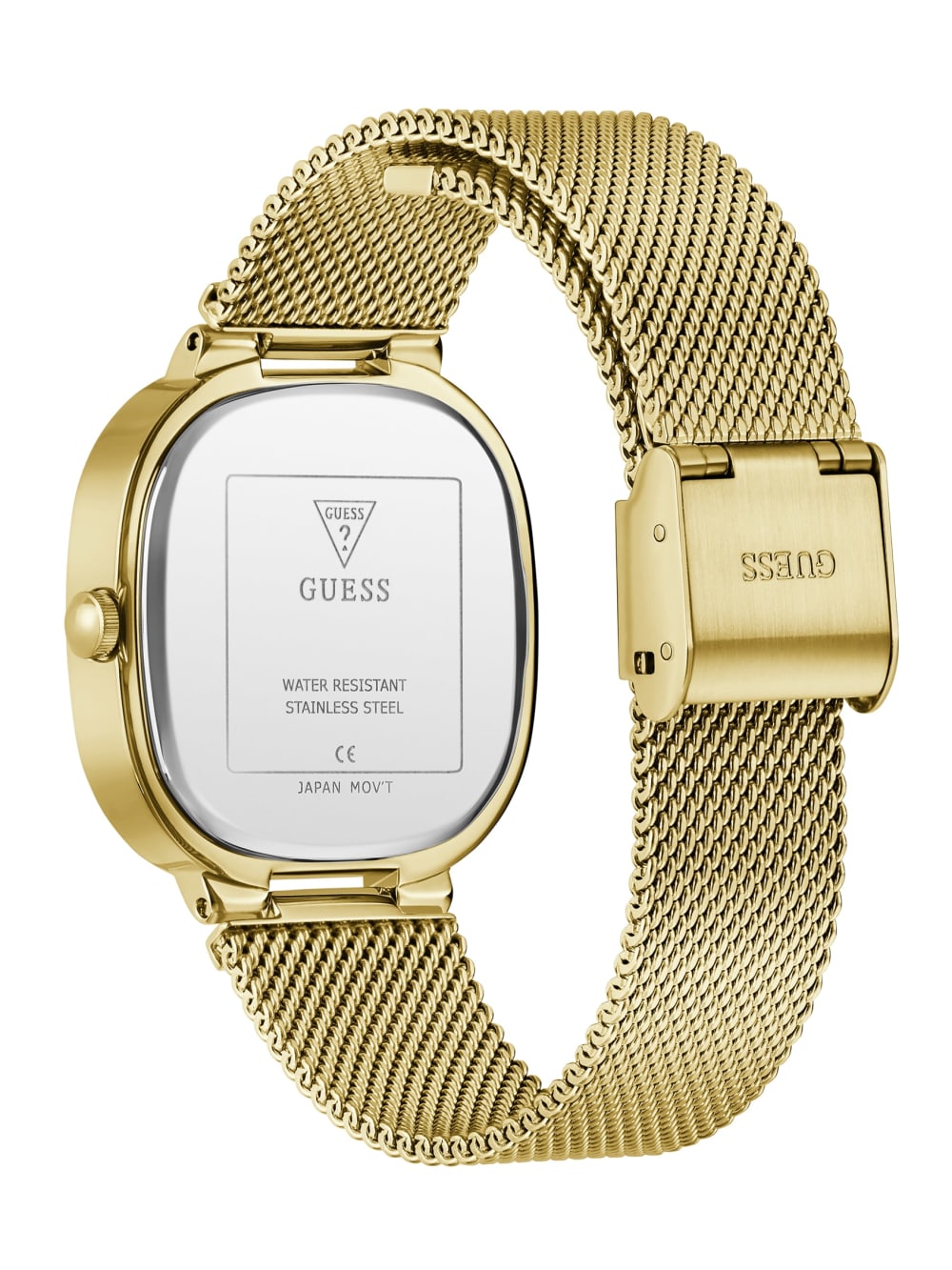 Gold-Tone Rounded Crystal Analog Watch - Guess