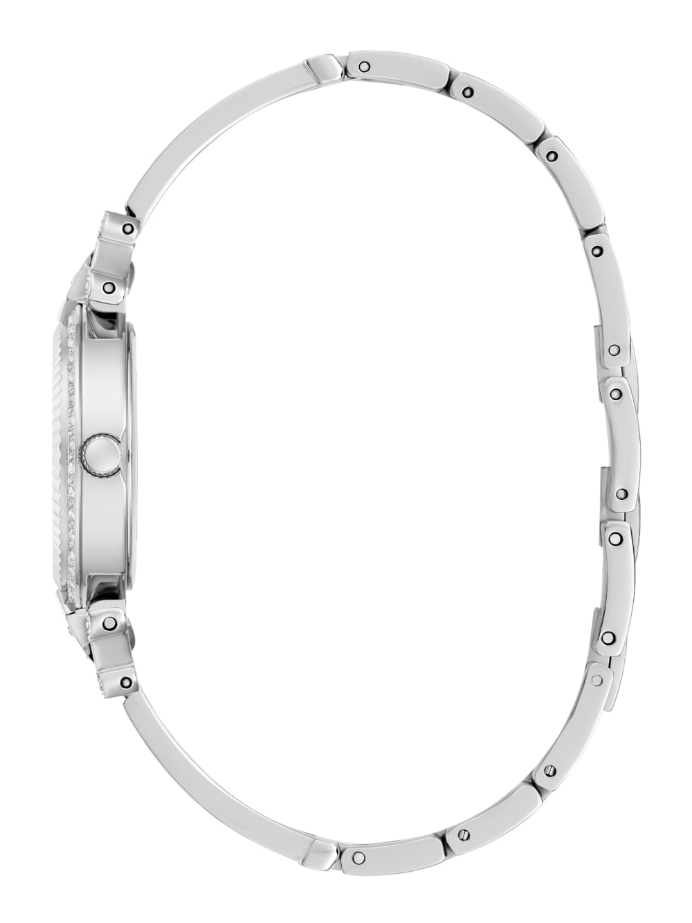 Silver-Tone Rhinestone Analog Watch - Guess