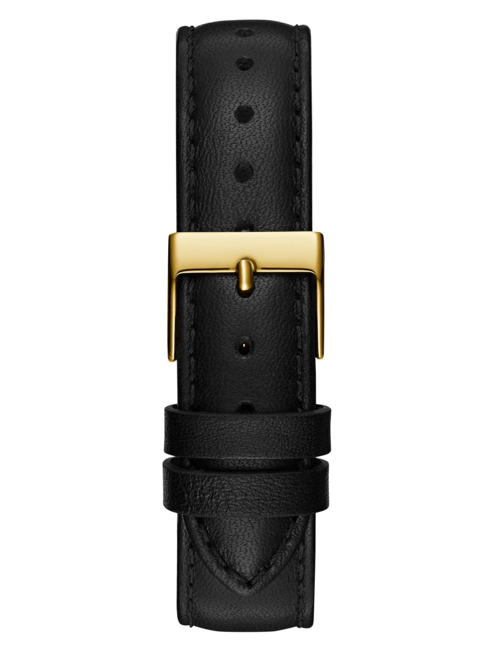 Gold-Tone and Leather Analog Logo Watch - Guess