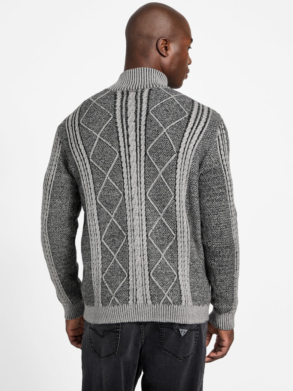 Eco Noel Zip Cable-Knit Sweater - Guess