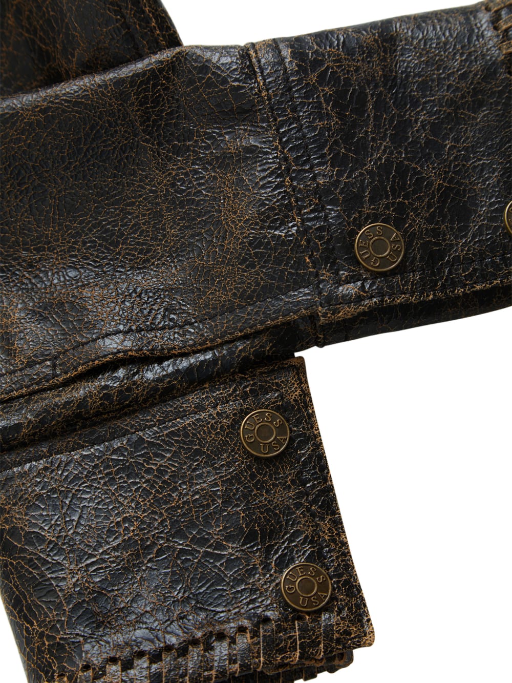crackle leather crop top - Guess
