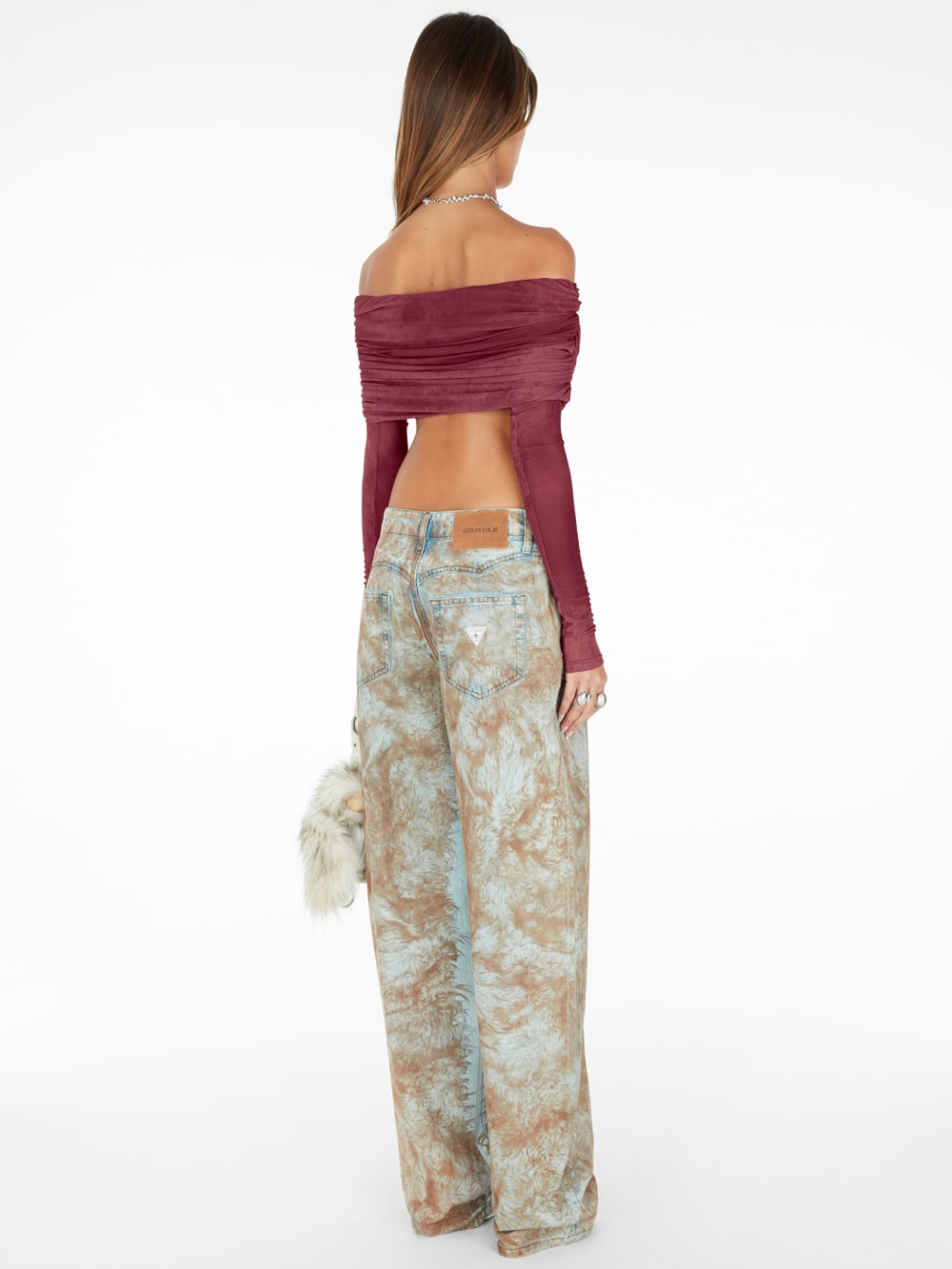 off-the-shoulder crop top - Guess