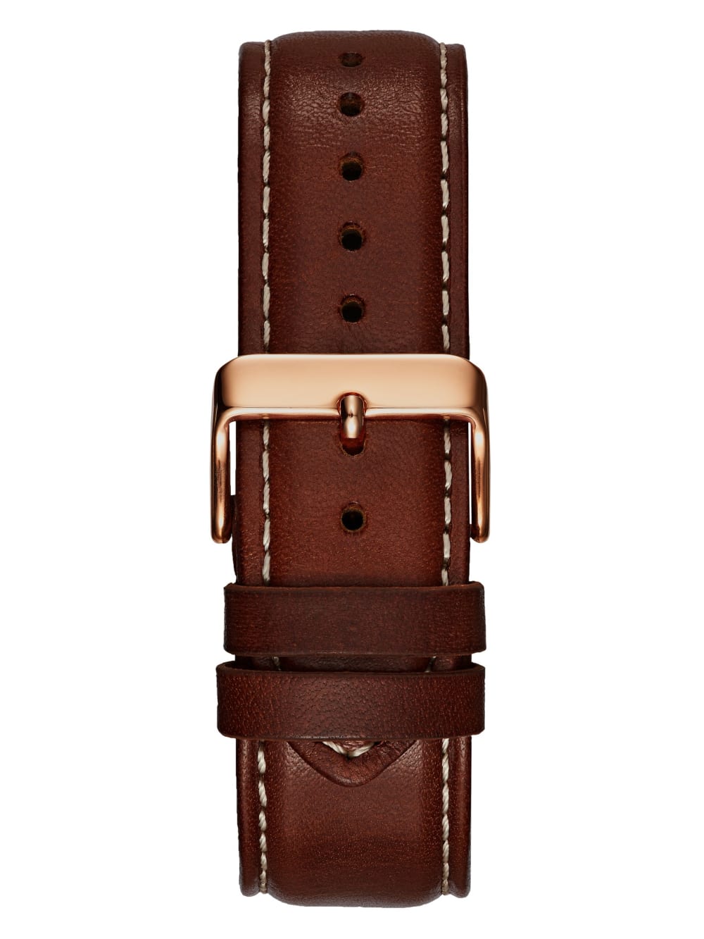 Brown and Rose Gold-Tone Leather Sport Watch - Guess