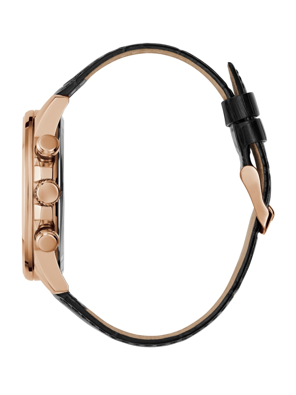 Rose Gold-Tone Leather Multifunction Watch - Guess