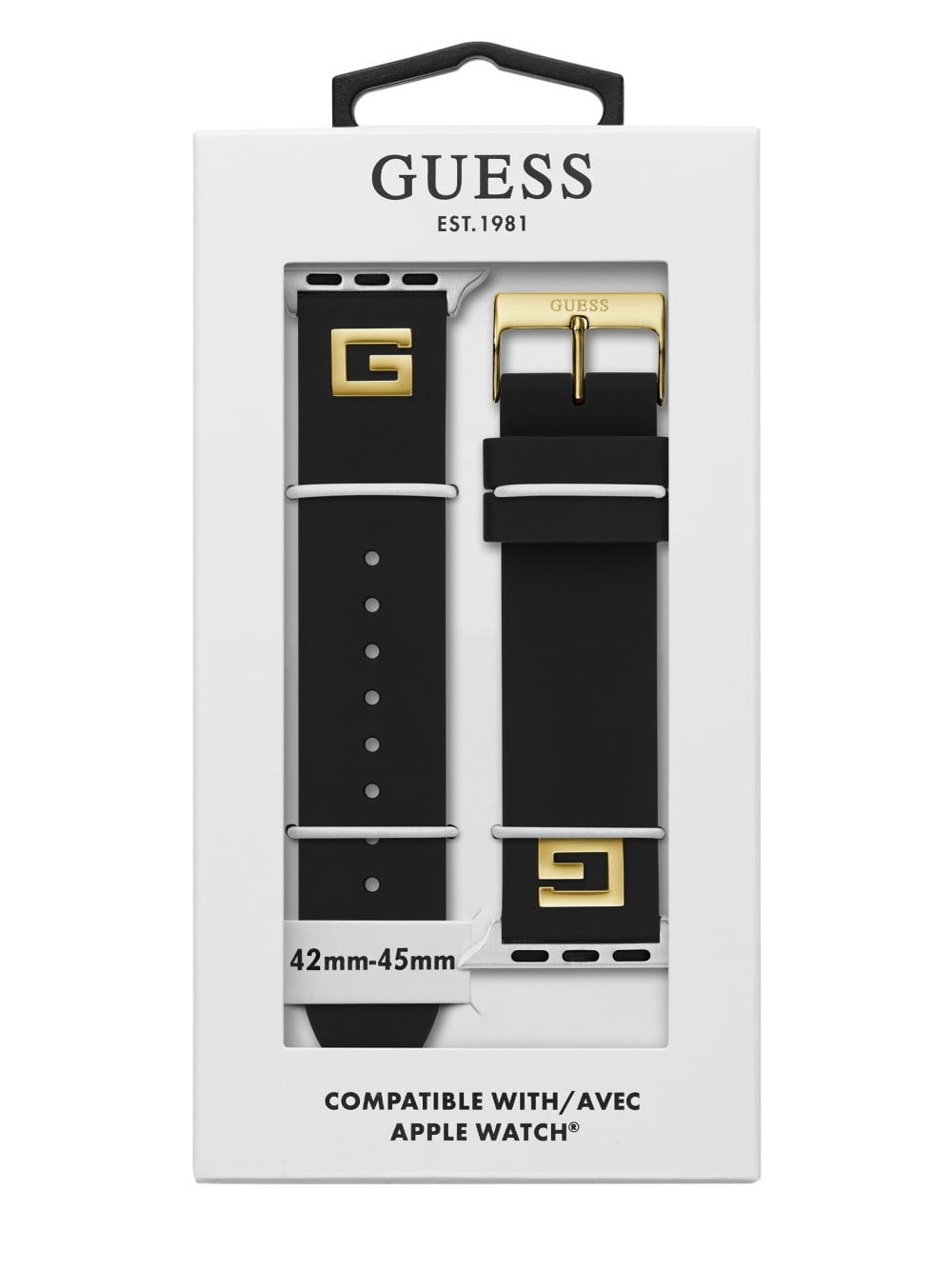 Black Silicon 42-44 mm Band for Apple Watch® - Guess