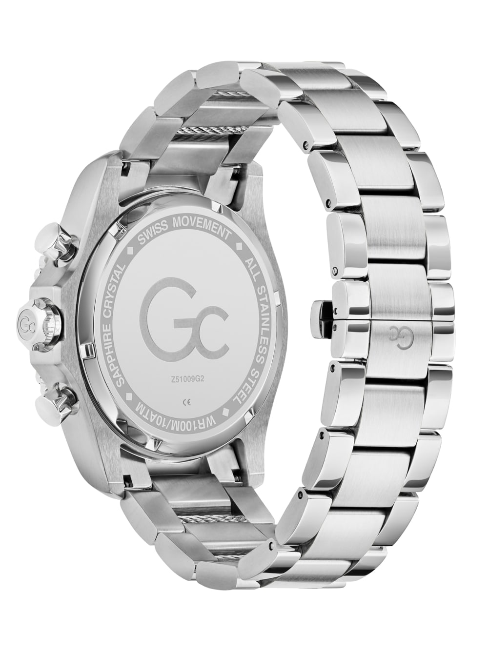 Gc Silver-Tone Chronograph Watch - Guess