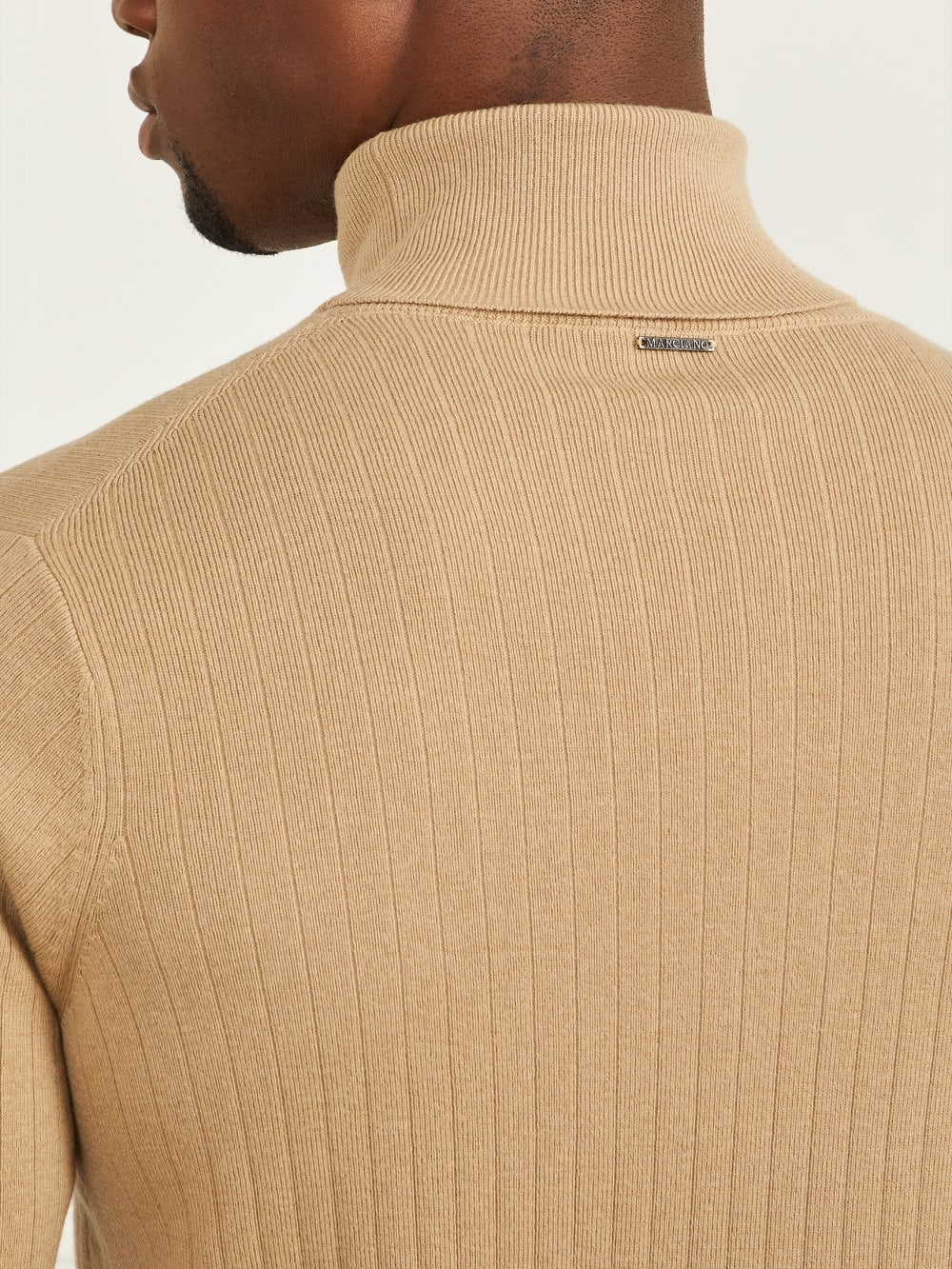 Turtleneck Wool-Blend Ribbed Sweater - Guess