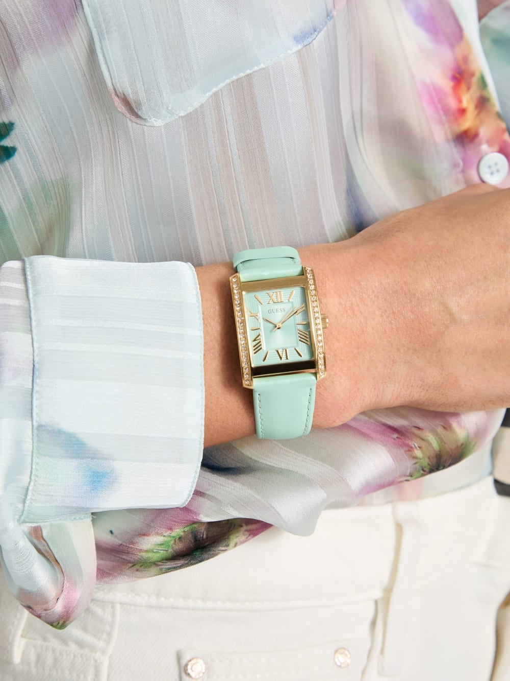 Blue Leather Analog Watch - Guess