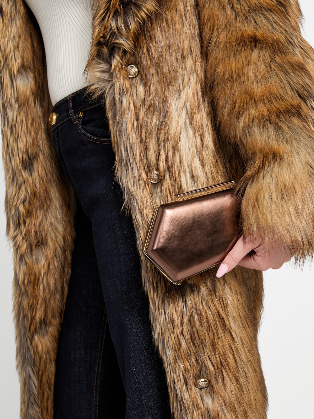 Gemma Metallic Clutch - Guess