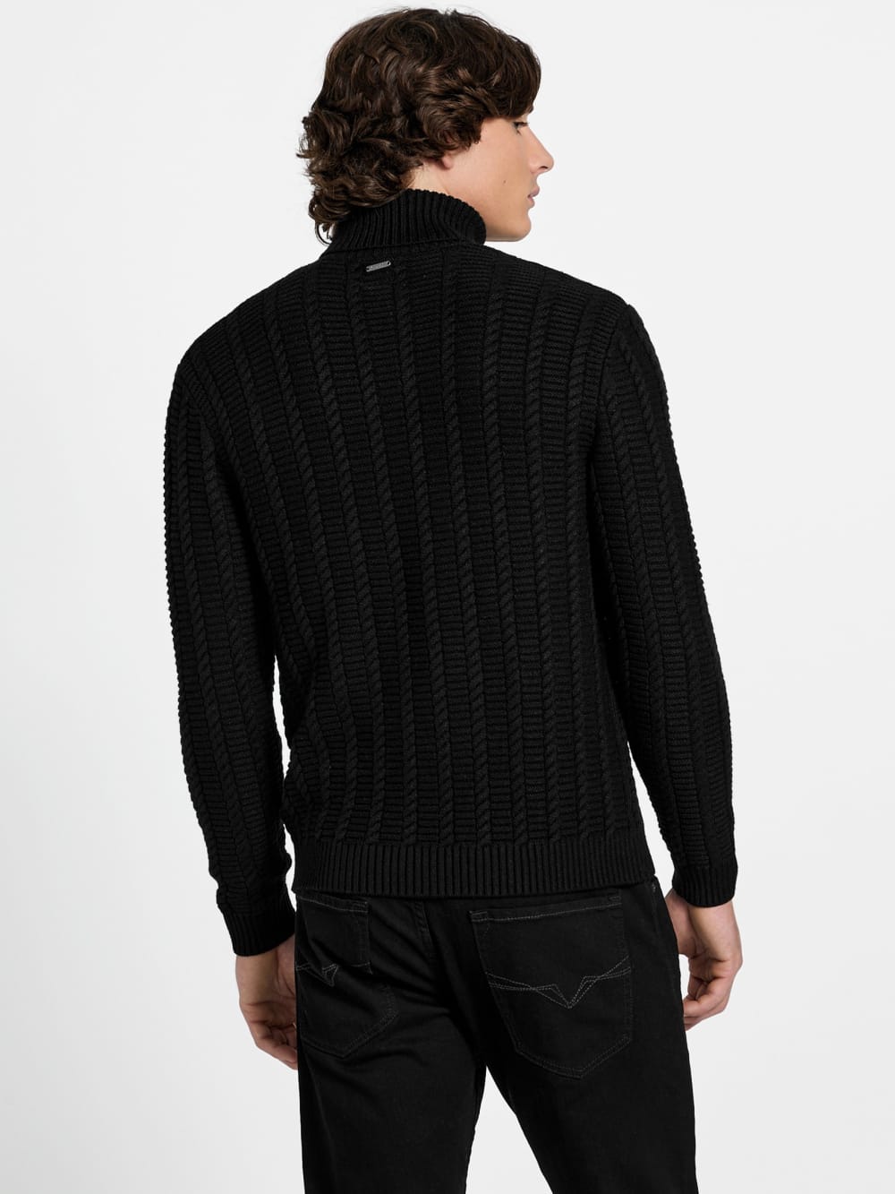 Eco Brandon Cable-Knit Turtleneck Sweater - Guess