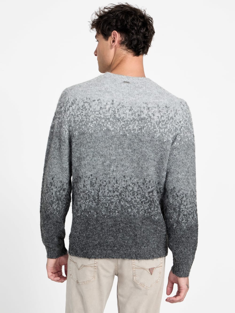 Eco Trey Crewneck Marled Striped Sweater - Guess
