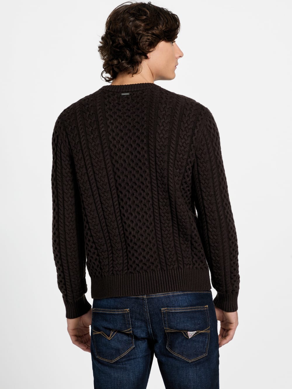 Eco Nathan Mixed Cable-Knit Sweater - Guess