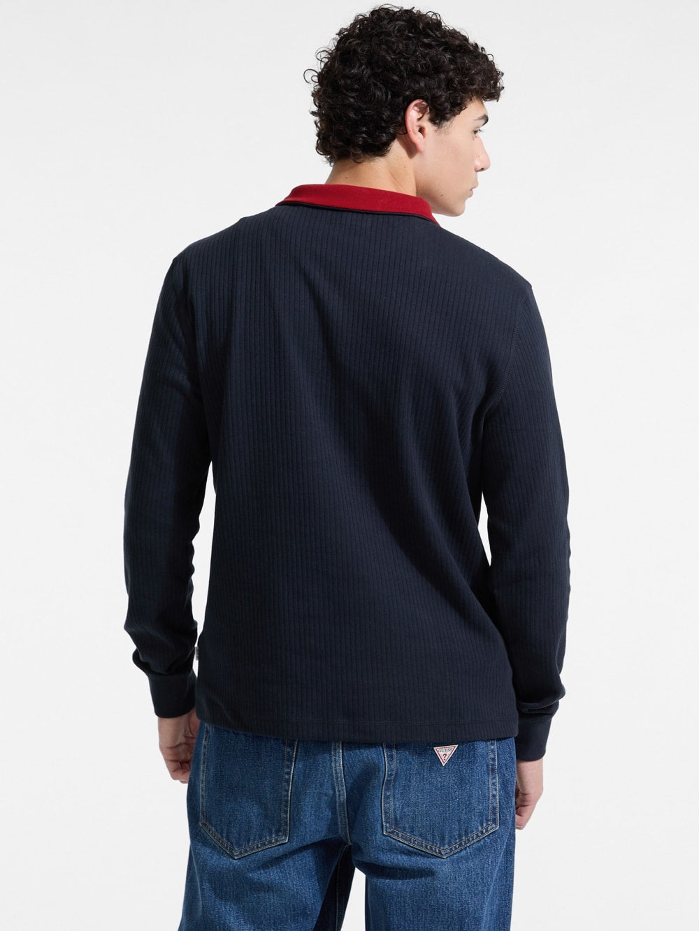 Ribbed Quarter Zip Pullover - Guess