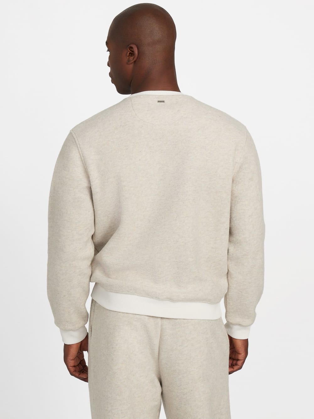 Crewneck Scuba Wool-Blend Melange Sweater - Guess