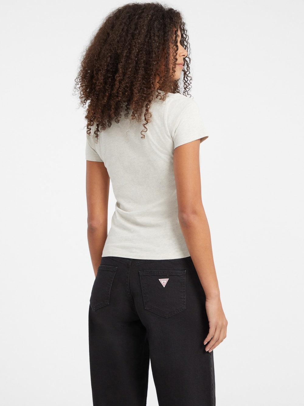 Slim Heathered Stamp Logo Tee - Guess