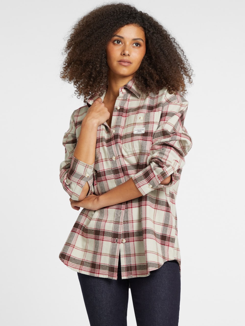 Oversized Long-Sleeve Pocket Shirt - Guess
