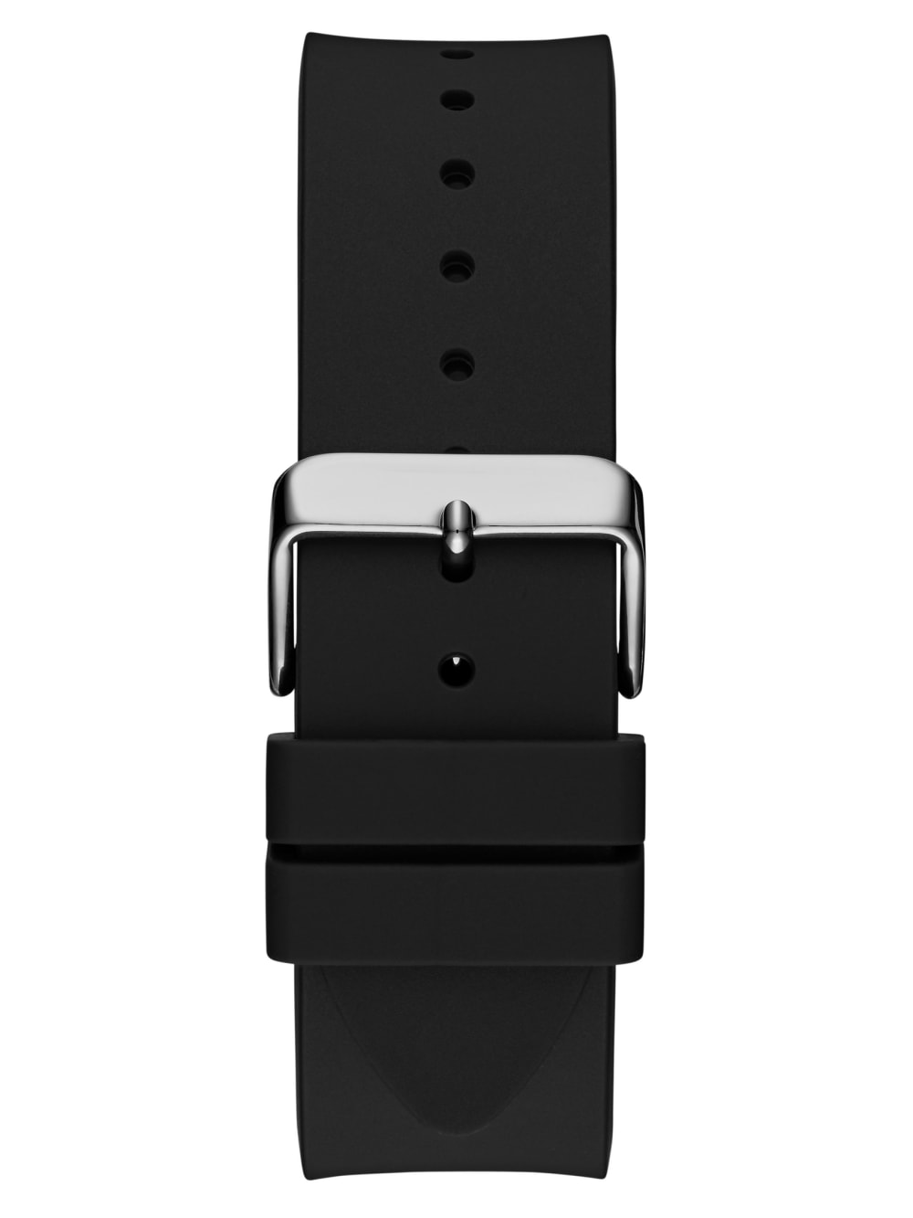 Black and Silver-Tone Silicone Analog Watch - Guess