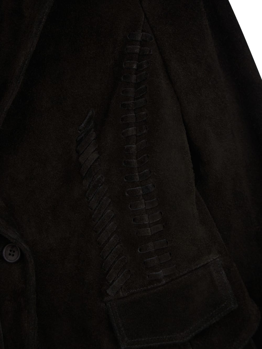 Black Suede Fringe Jacket - Guess