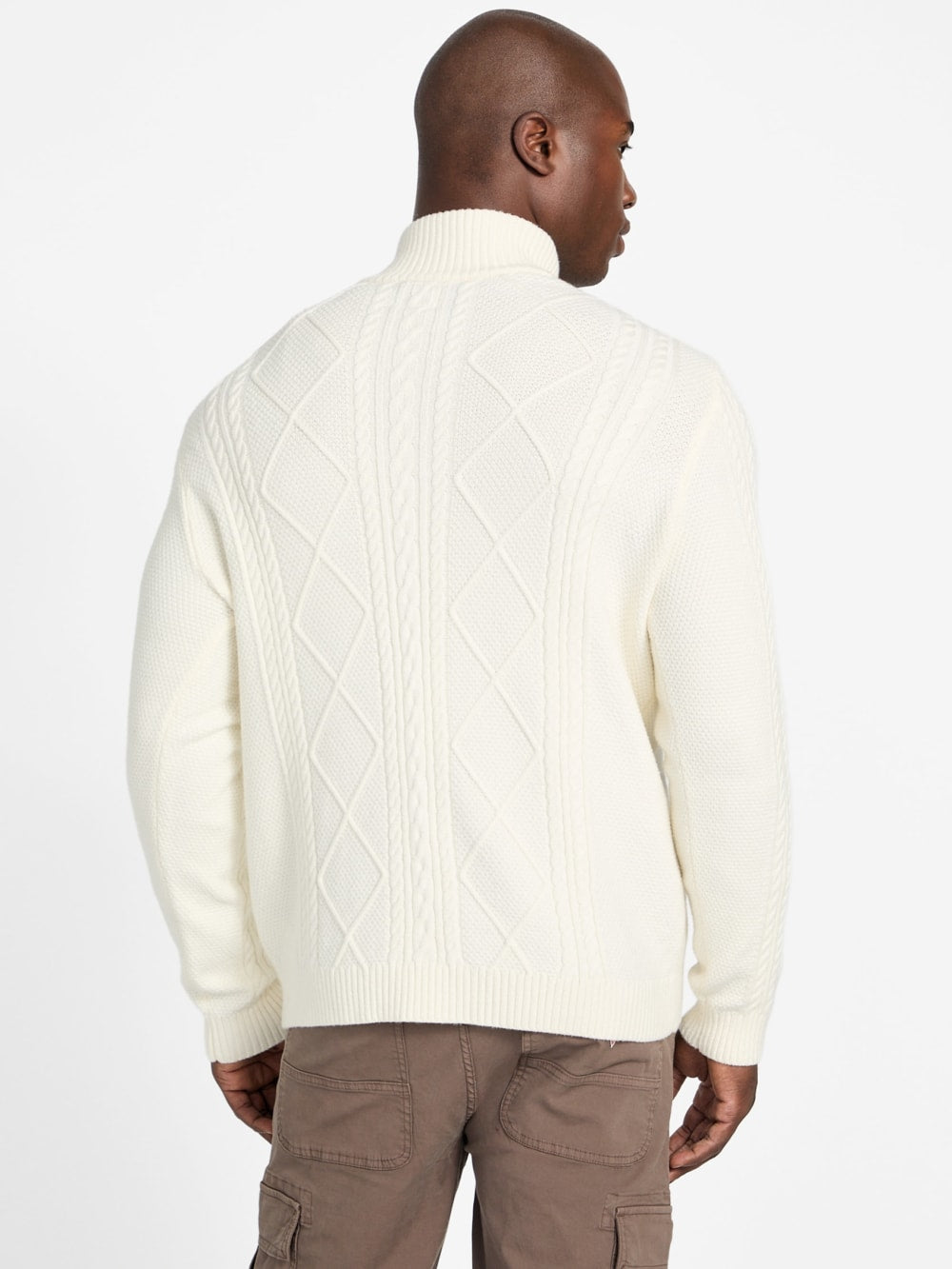 Eco Noel Zip Cable-Knit Sweater - Guess