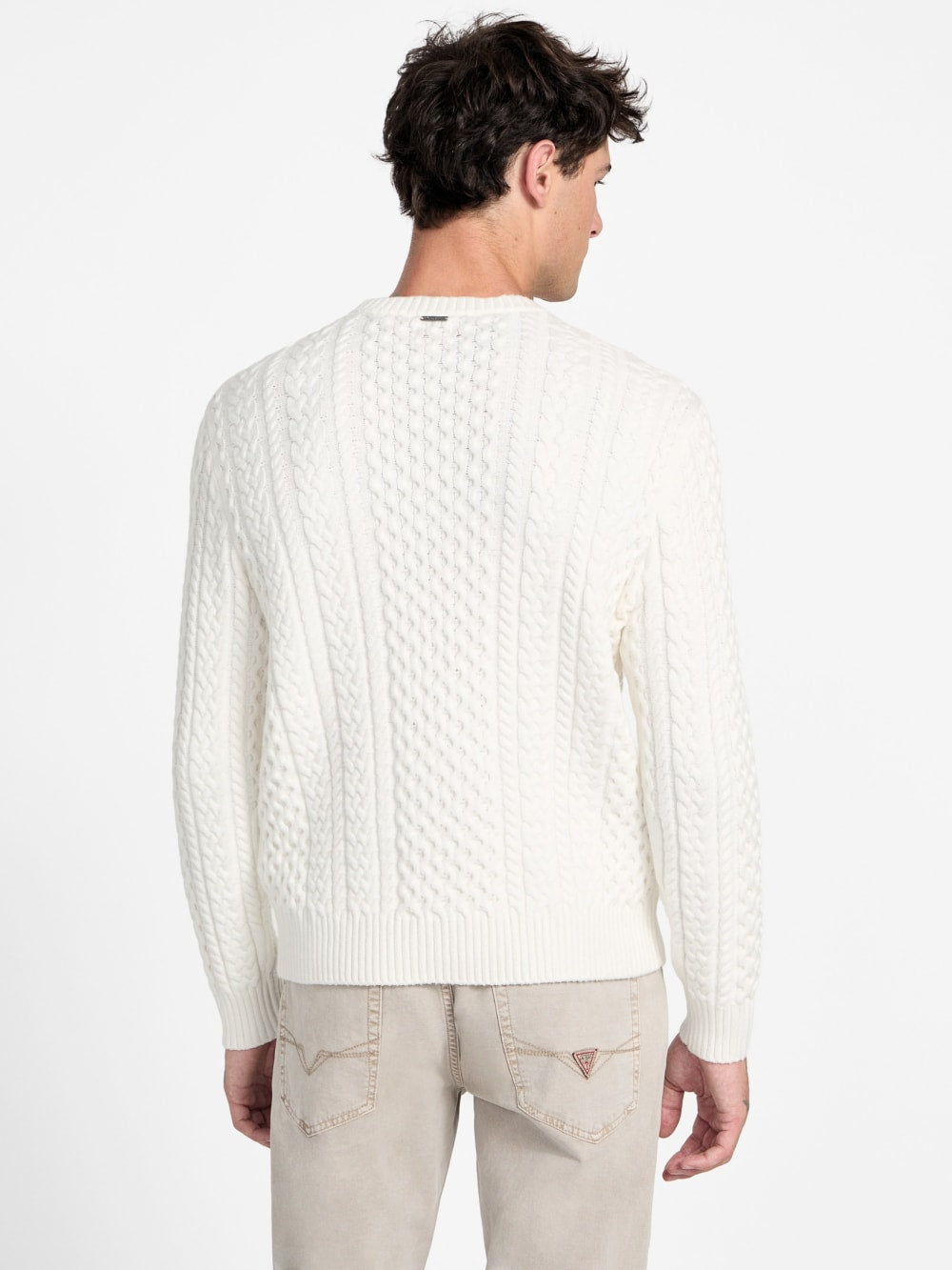 Eco Nathan Mixed Cable-Knit Sweater - Guess