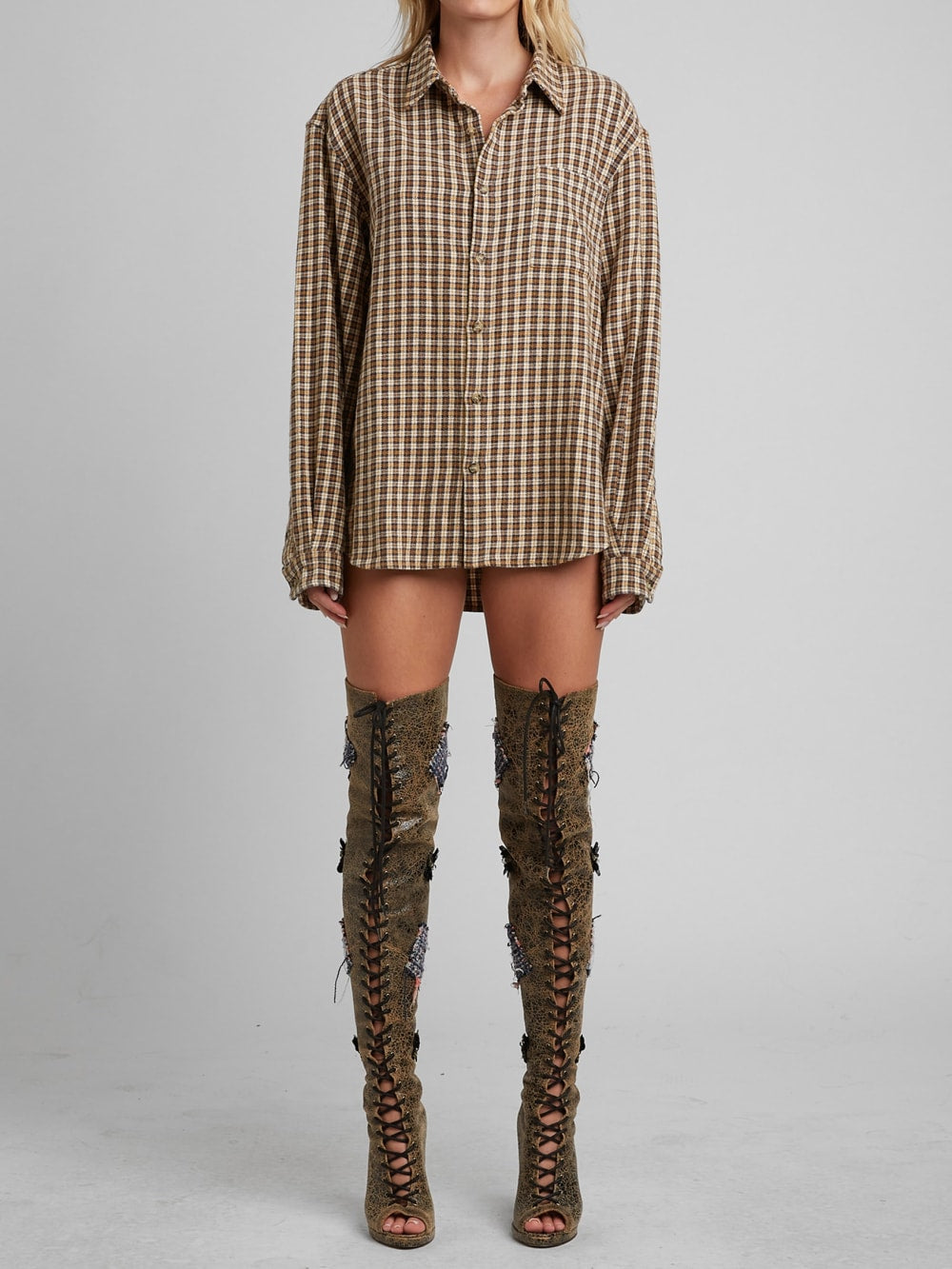 Plaid Button-Up Shirt - Guess