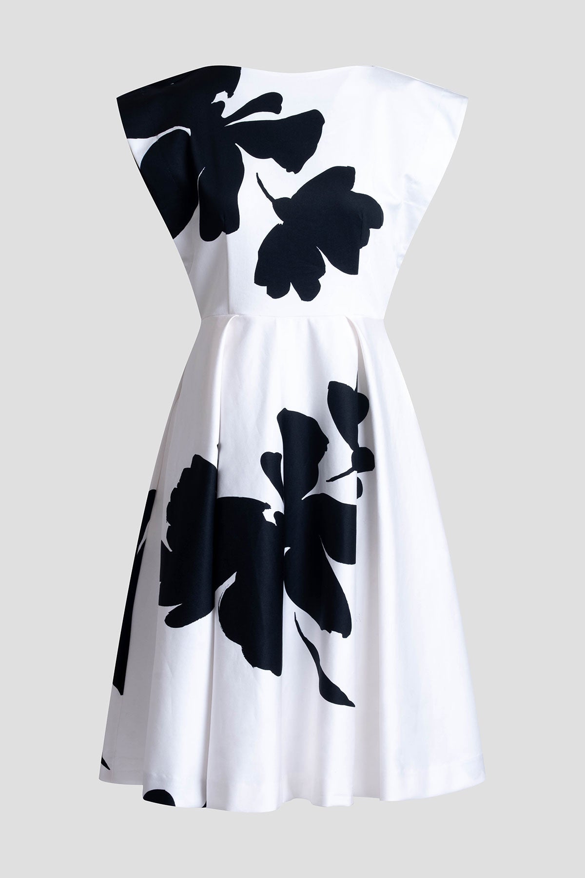 NATORI Peony Cotton Chino Fit & Flare Dress