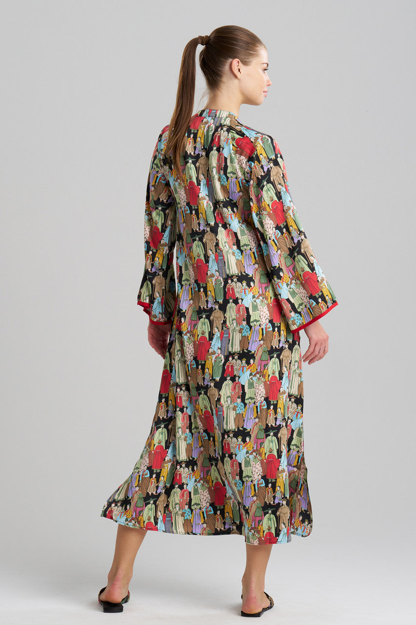 NATORI Buy Dynasty Mandarin Zip Caftan in Black Online