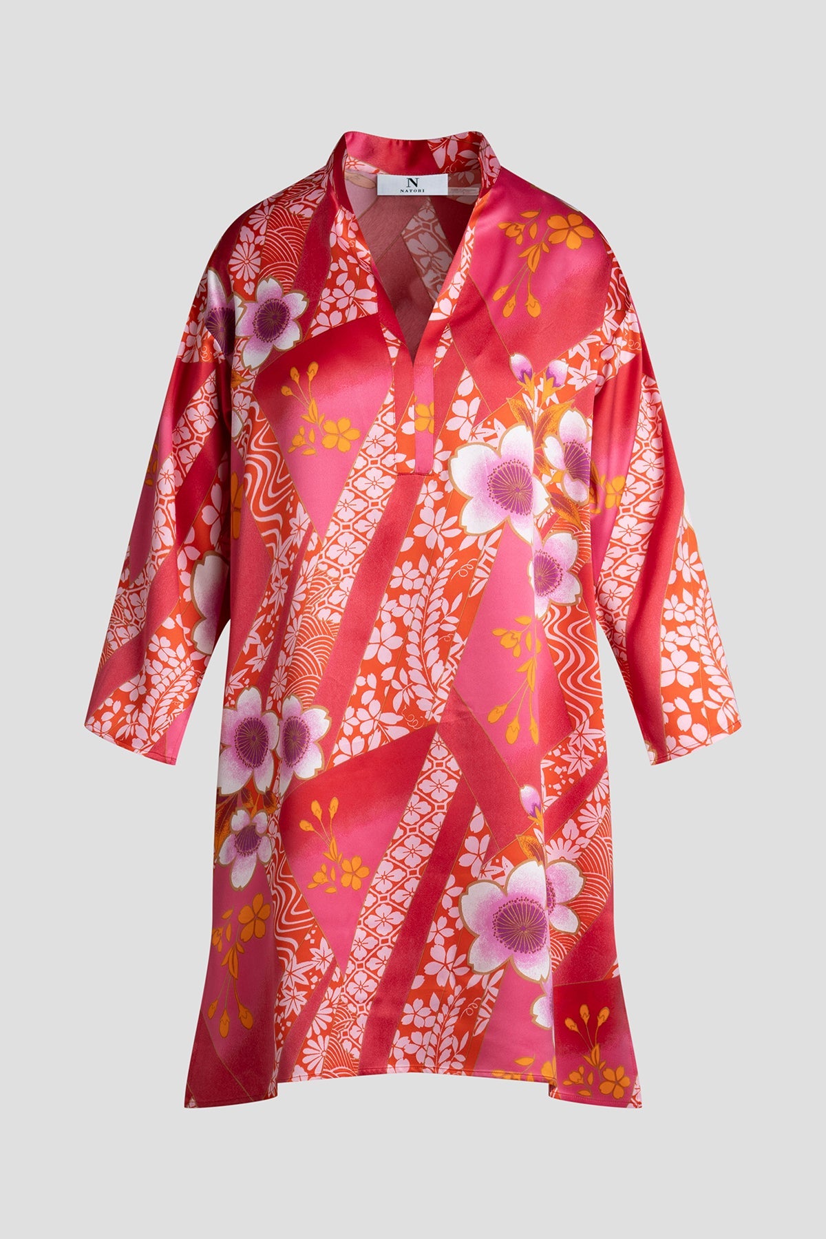 NATORI Magnolia Printed Satin Sleepshirt