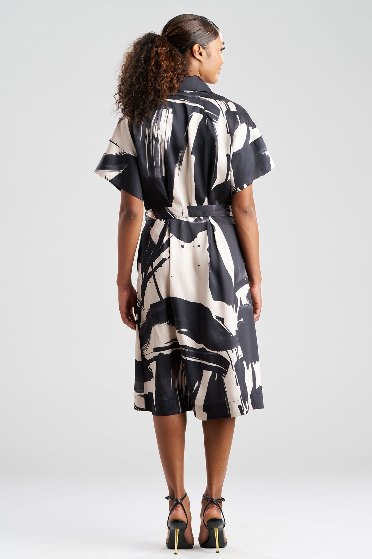 NATORI Brushstroke Silky Twill Shirtdress