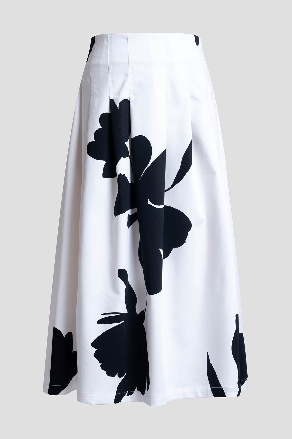 NATORI Peony Cotton Chino Pleated Skirt