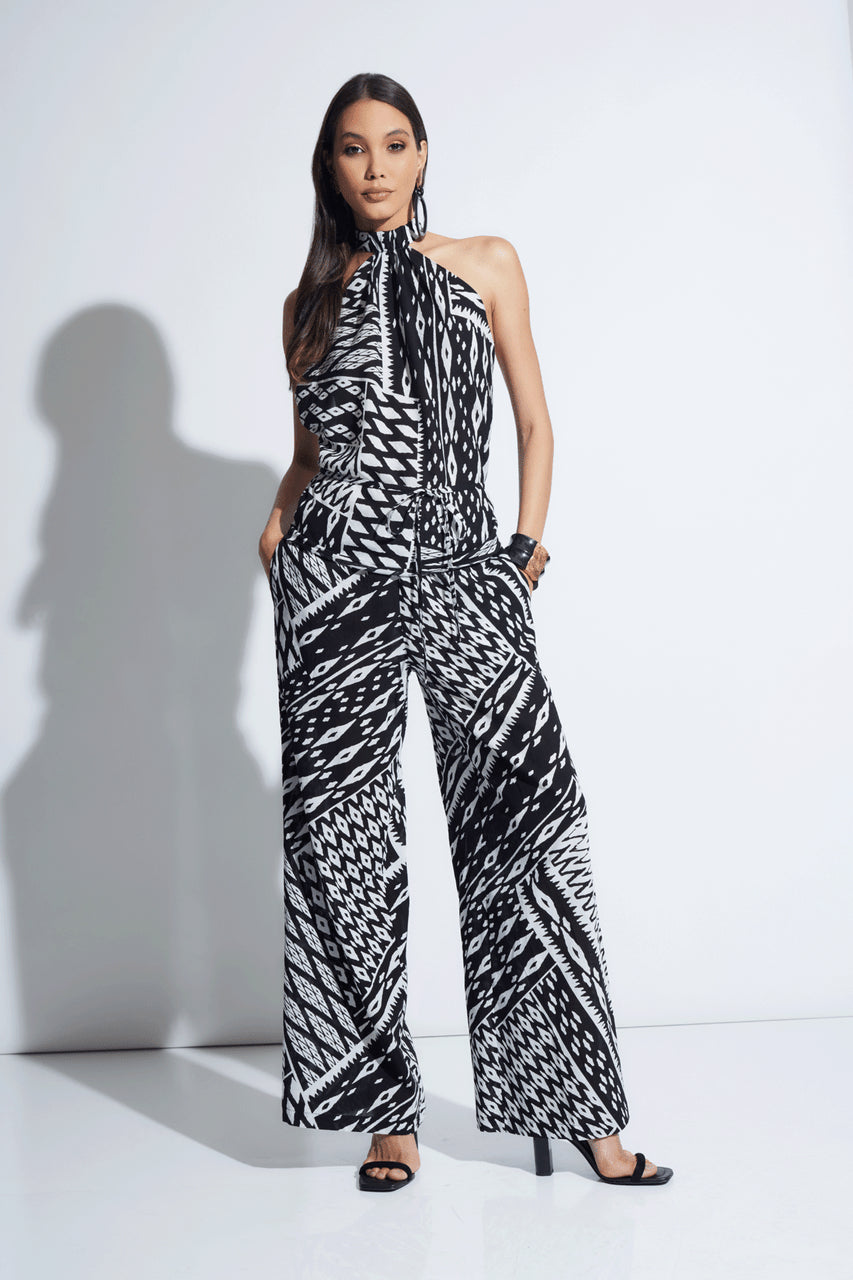 NATORI Buy Chibana Getaway Halter Top in Black White Combo Online