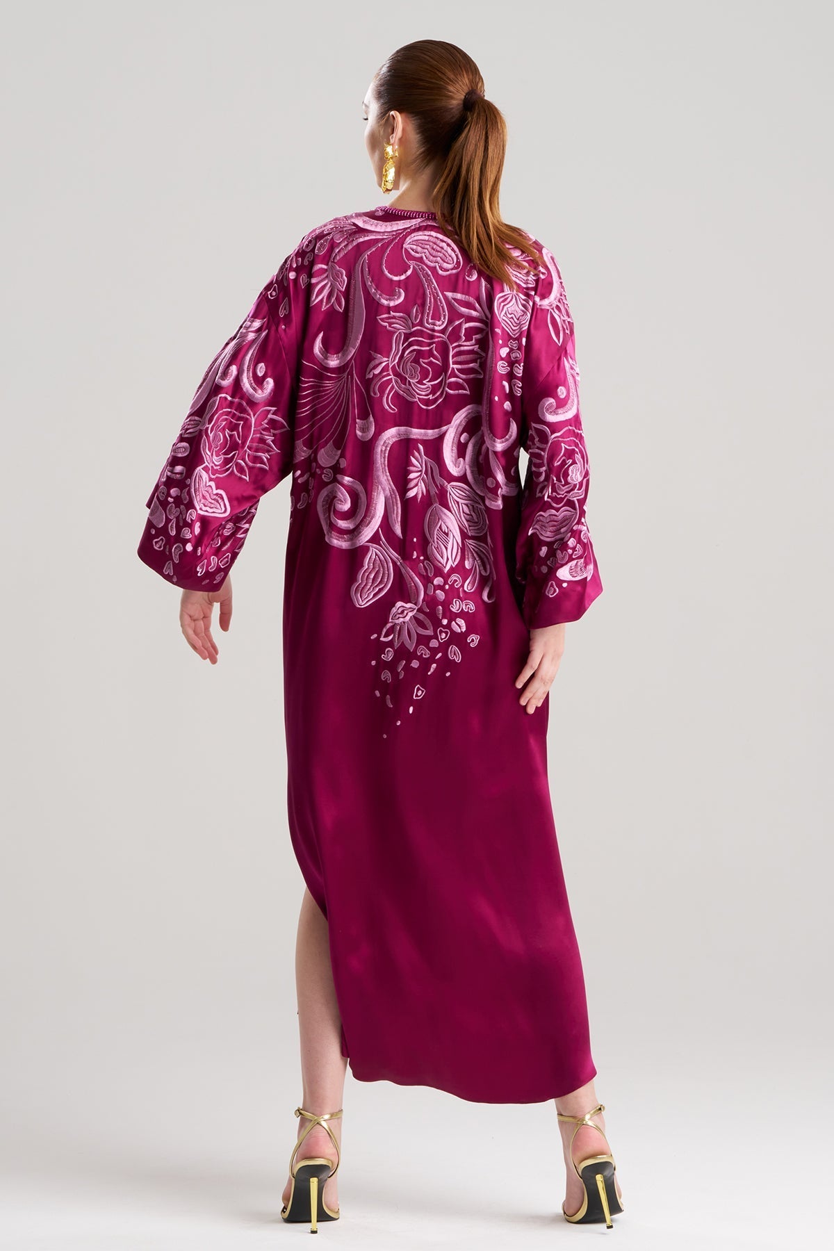 NATORI Couture Nouveau Embellished Silk Caftan