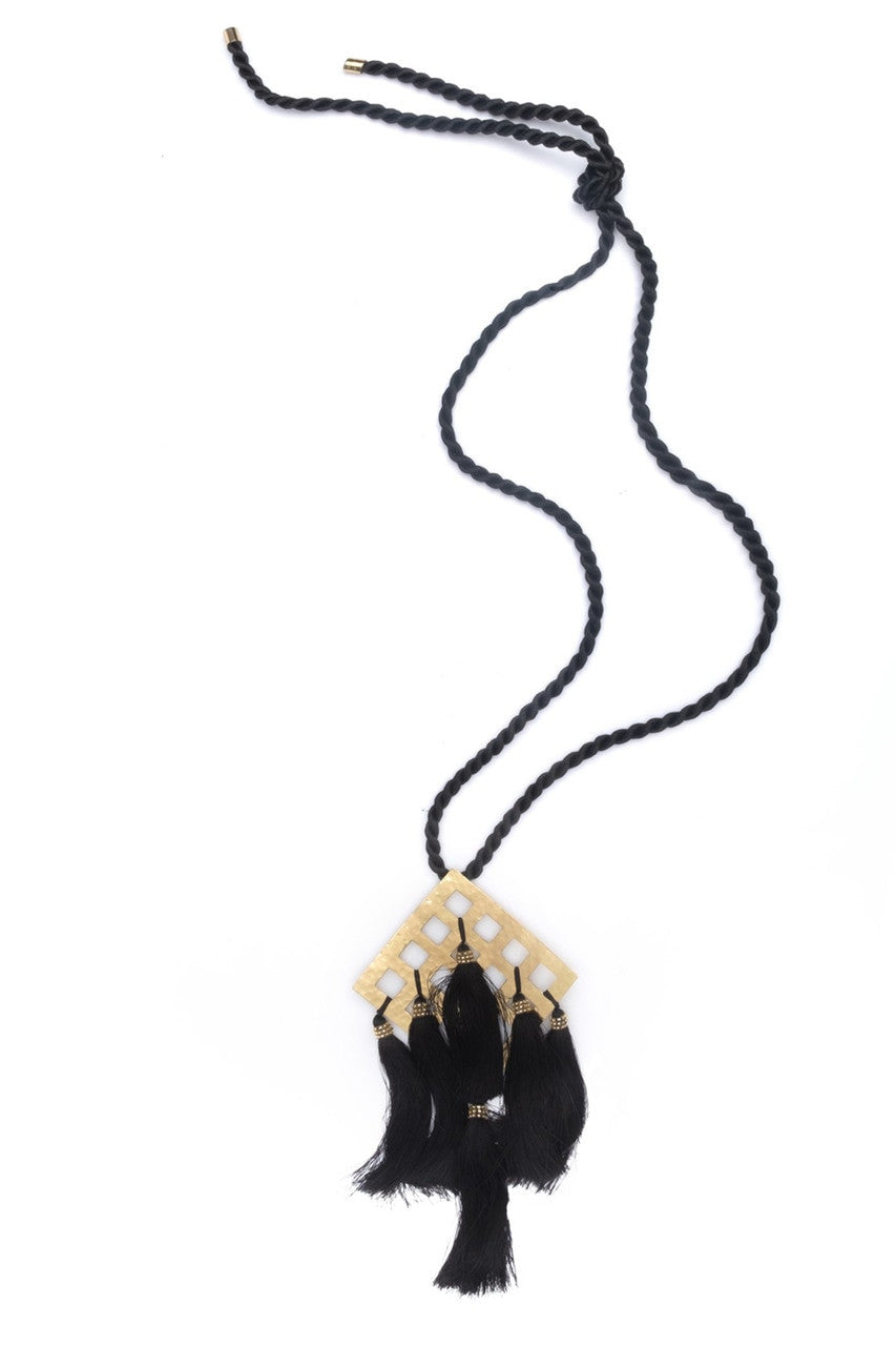 NATORI Buy Buffed Brass Tassel Necklace in Gold Online