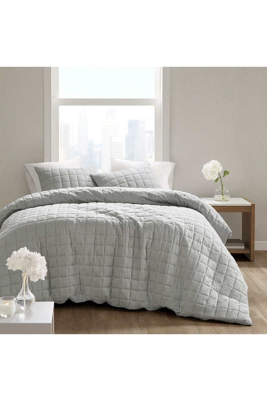 NATORI Buy Cocoon Quilt Top Grey Duvet Mini Set in Grey Online
