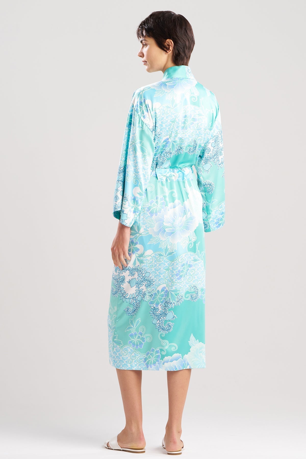 NATORI Flourish Printed Satin Robe