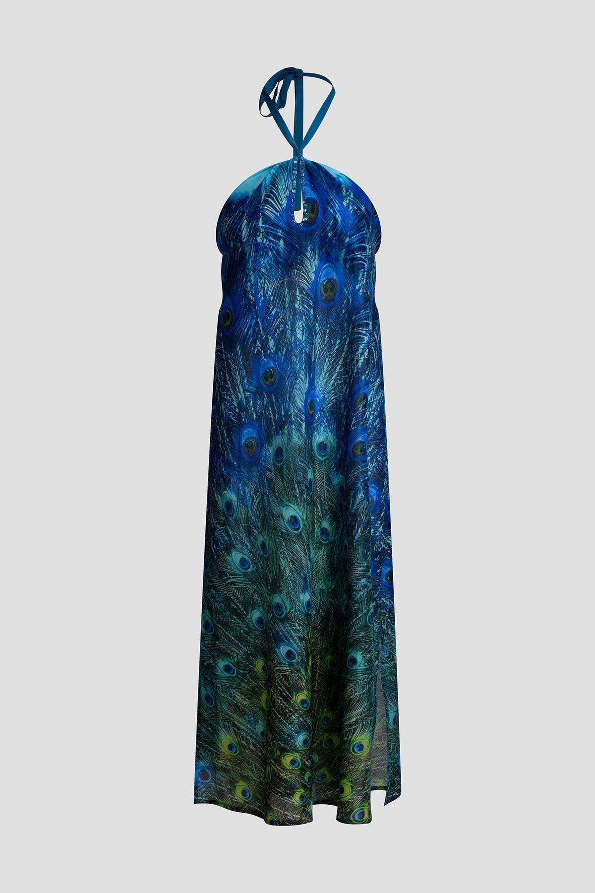 NATORI Peacock Cotton Voile Beaded Maxi Dress