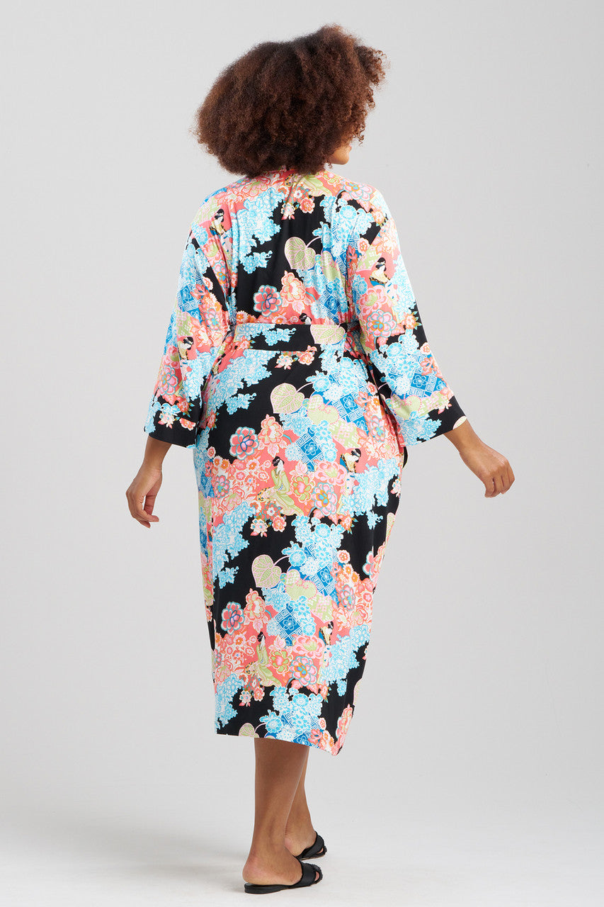 NATORI Buy Geisha Garden Knit Robe in Black Multi Online