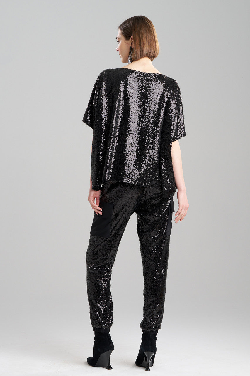 NATORI Buy Sequins Top in Black Online
