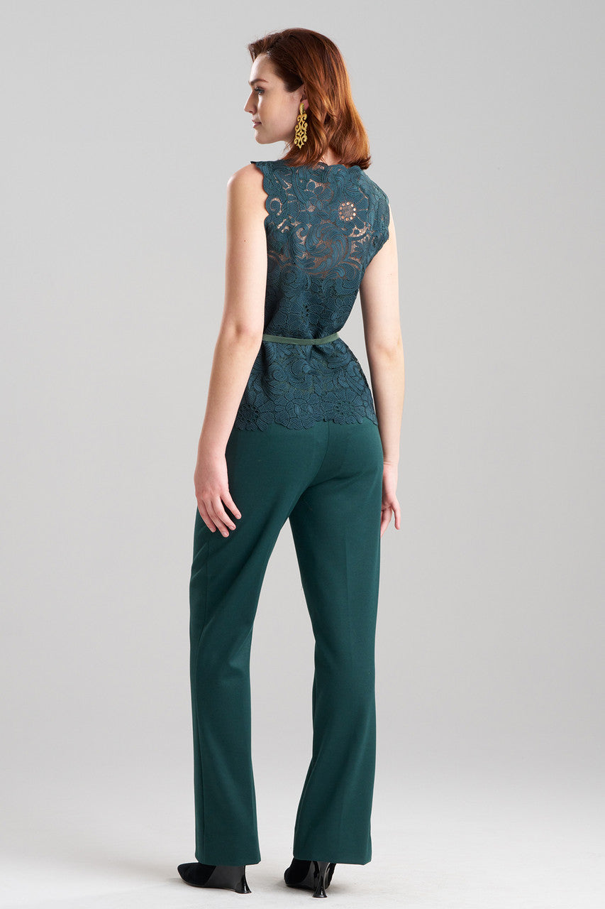 NATORI Buy Mantilla Lace Top in Bottle Green Online