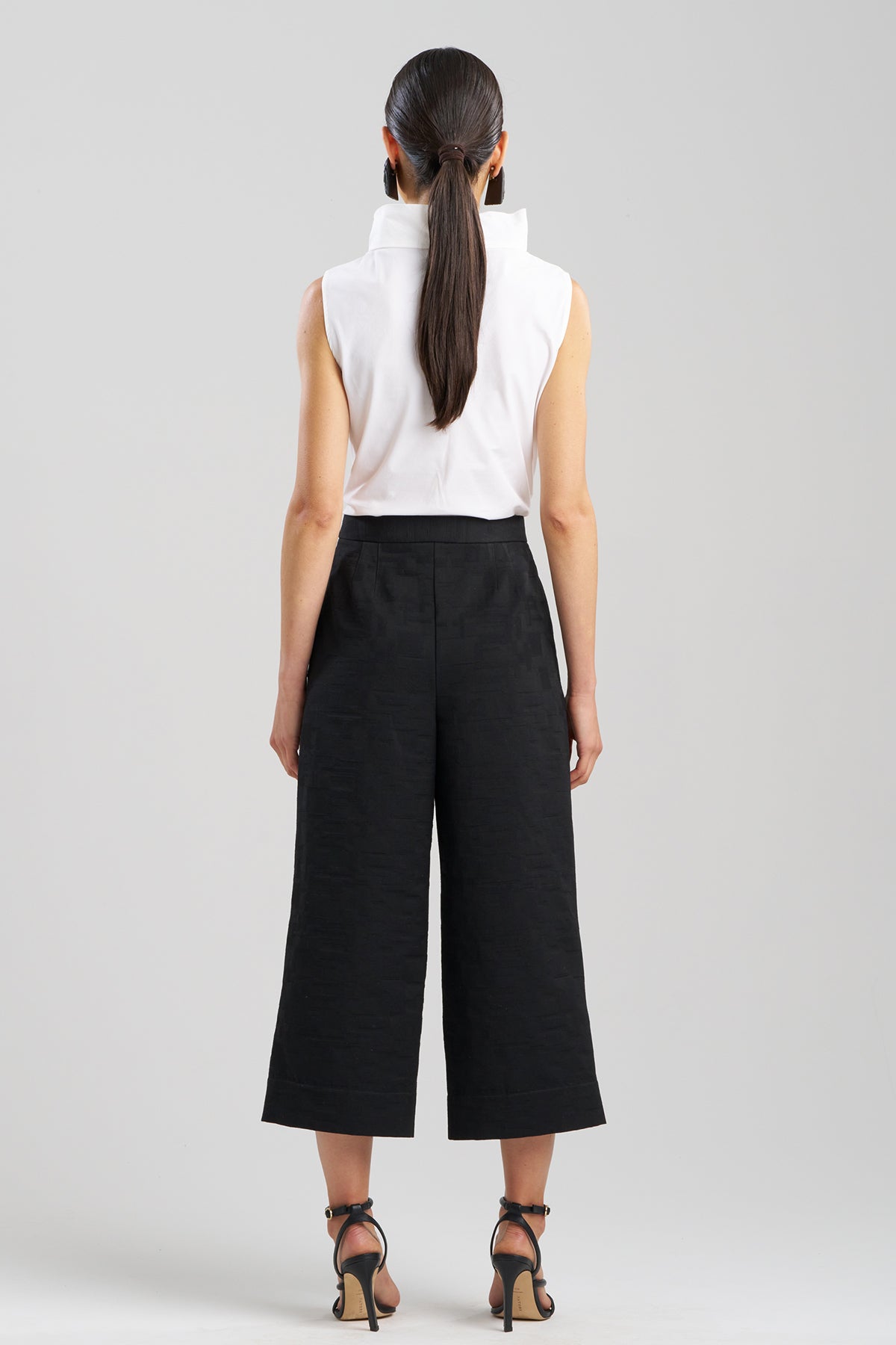 NATORI Buy Geo Texture Jacquard Wide Leg Cropped Pants online