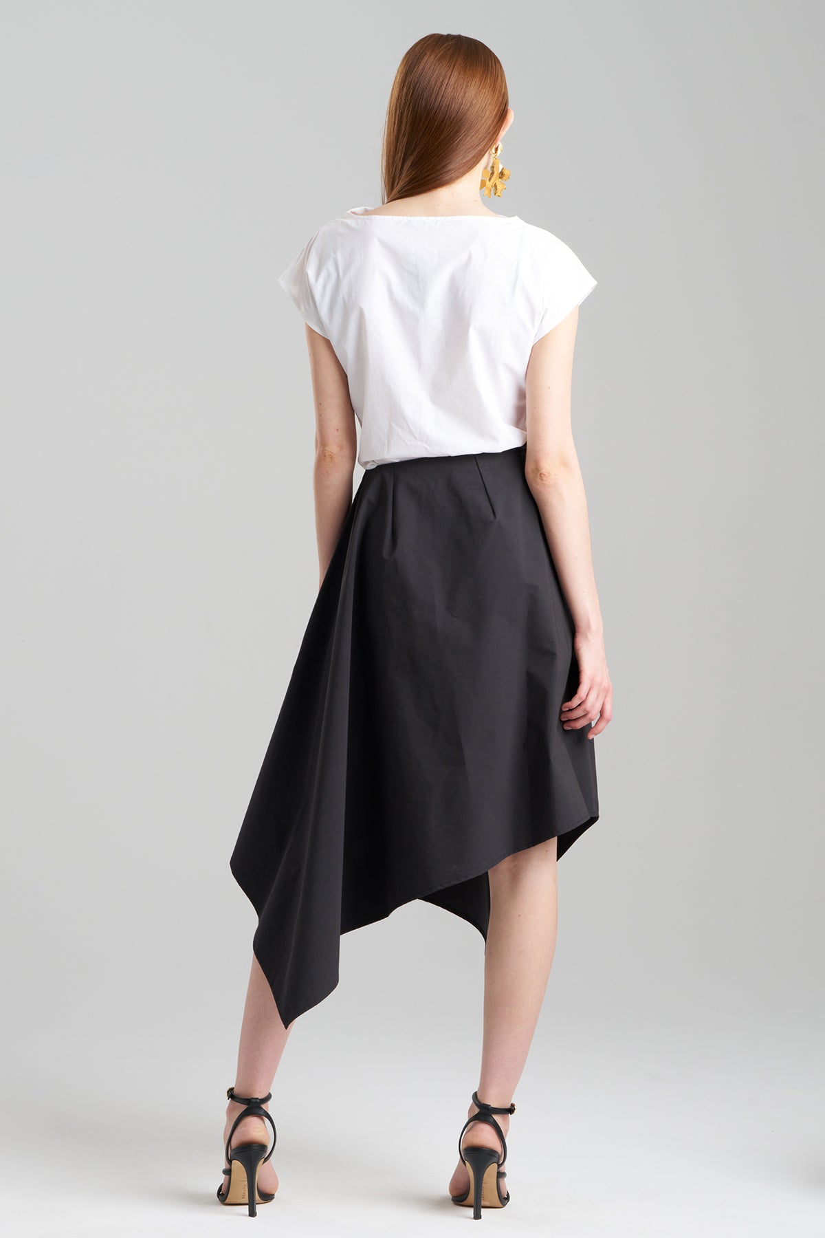 NATORI Tech Cotton Taffeta Origami Asymmetrical Skirt