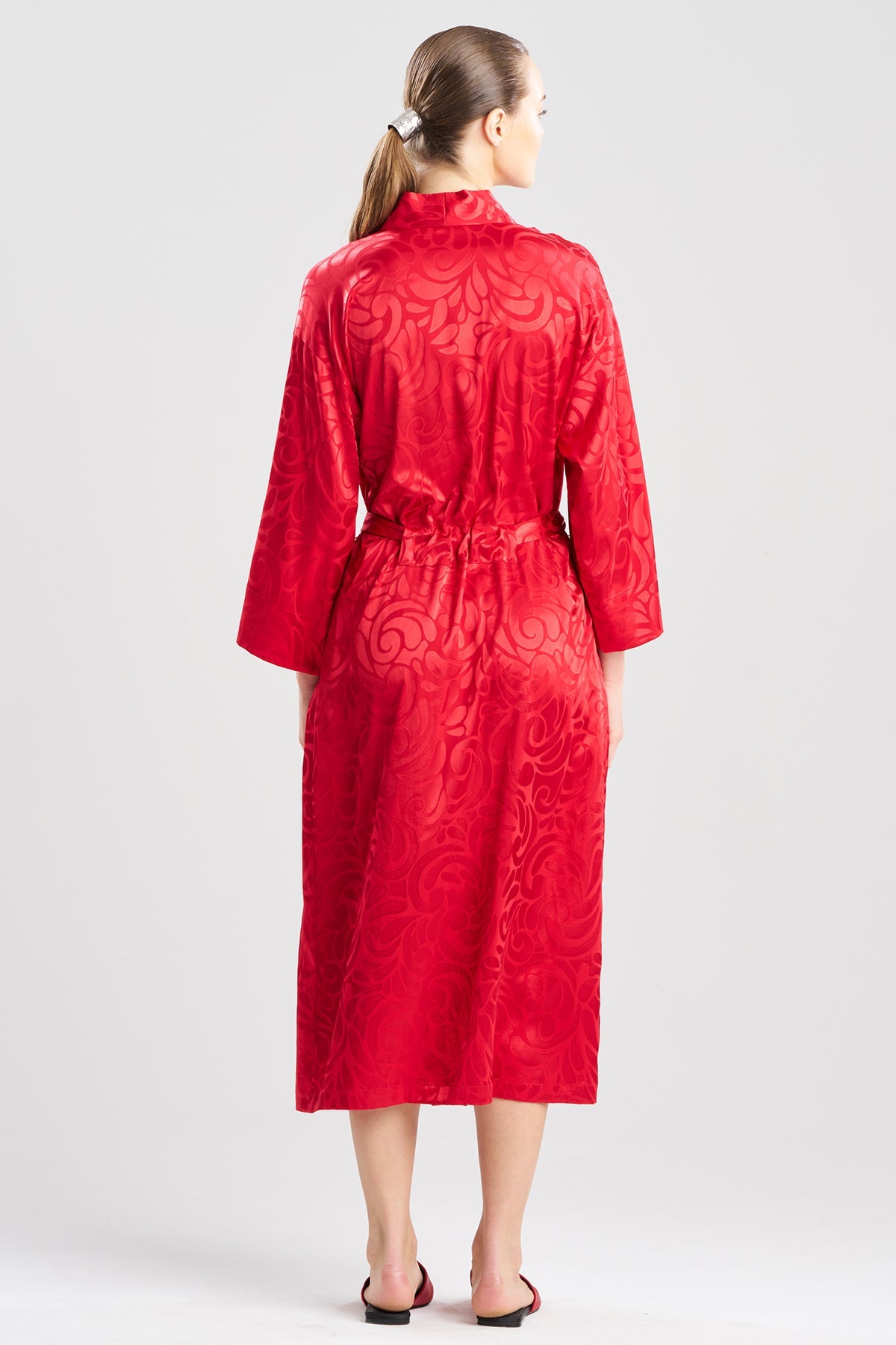 NATORI Scroll Satin Jacquard Robe