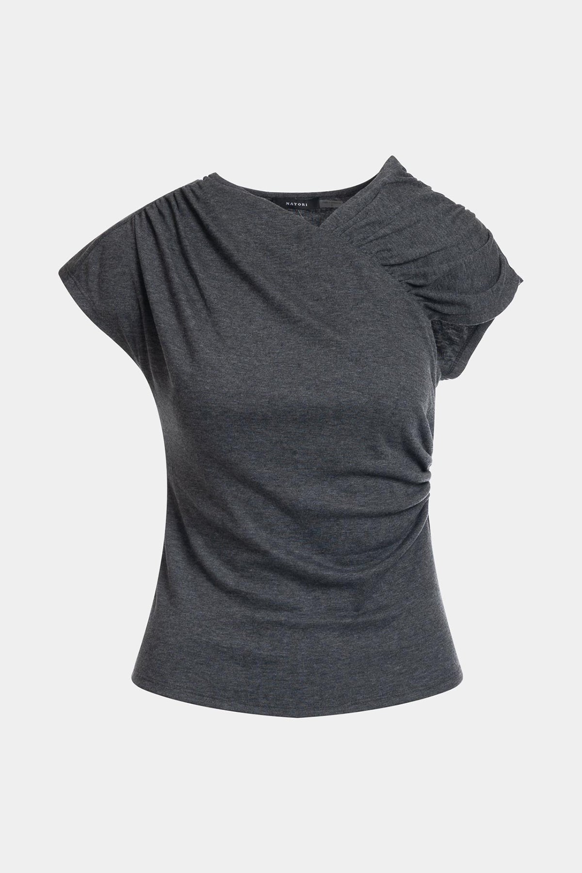 NATORI Layering Jersey Rouched Cap Sleeve Top