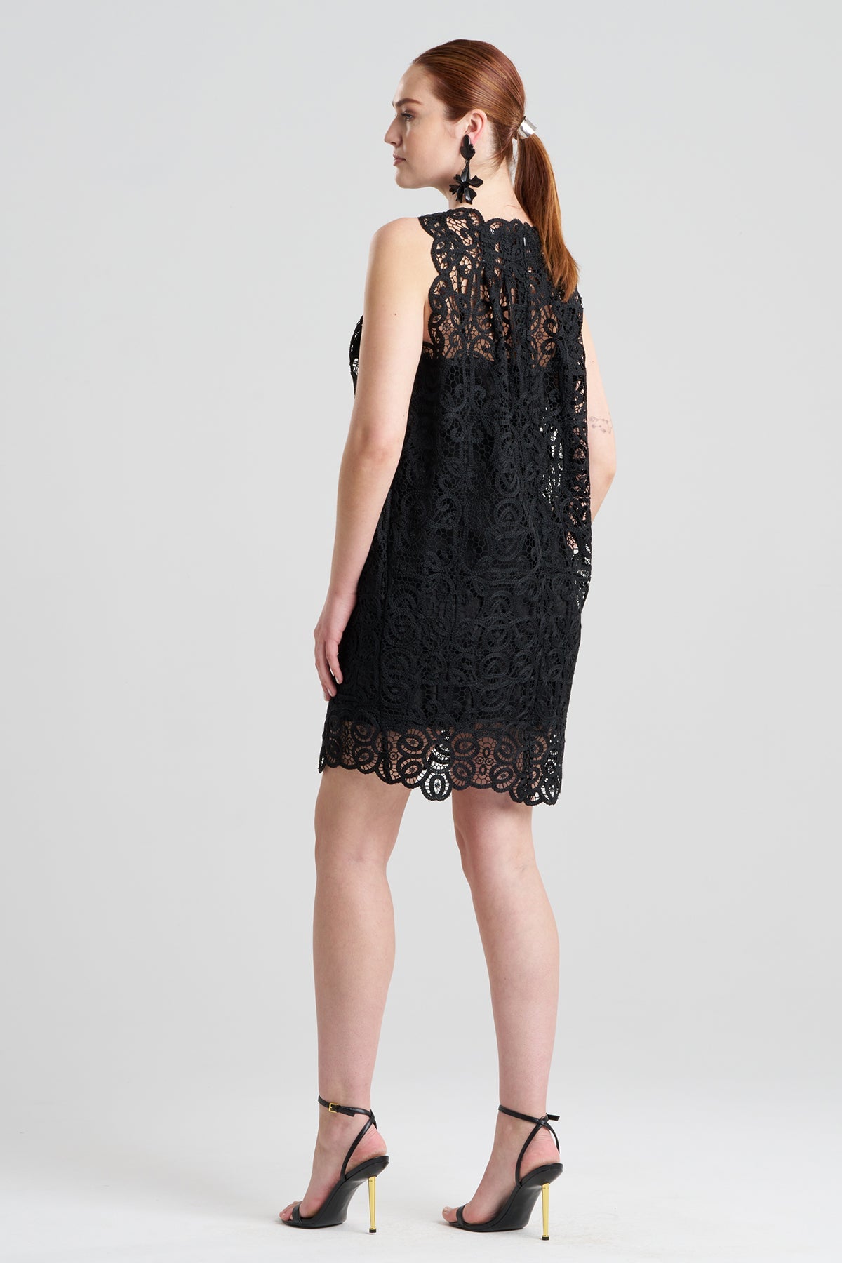 NATORI Raffia Lace Shift Dress