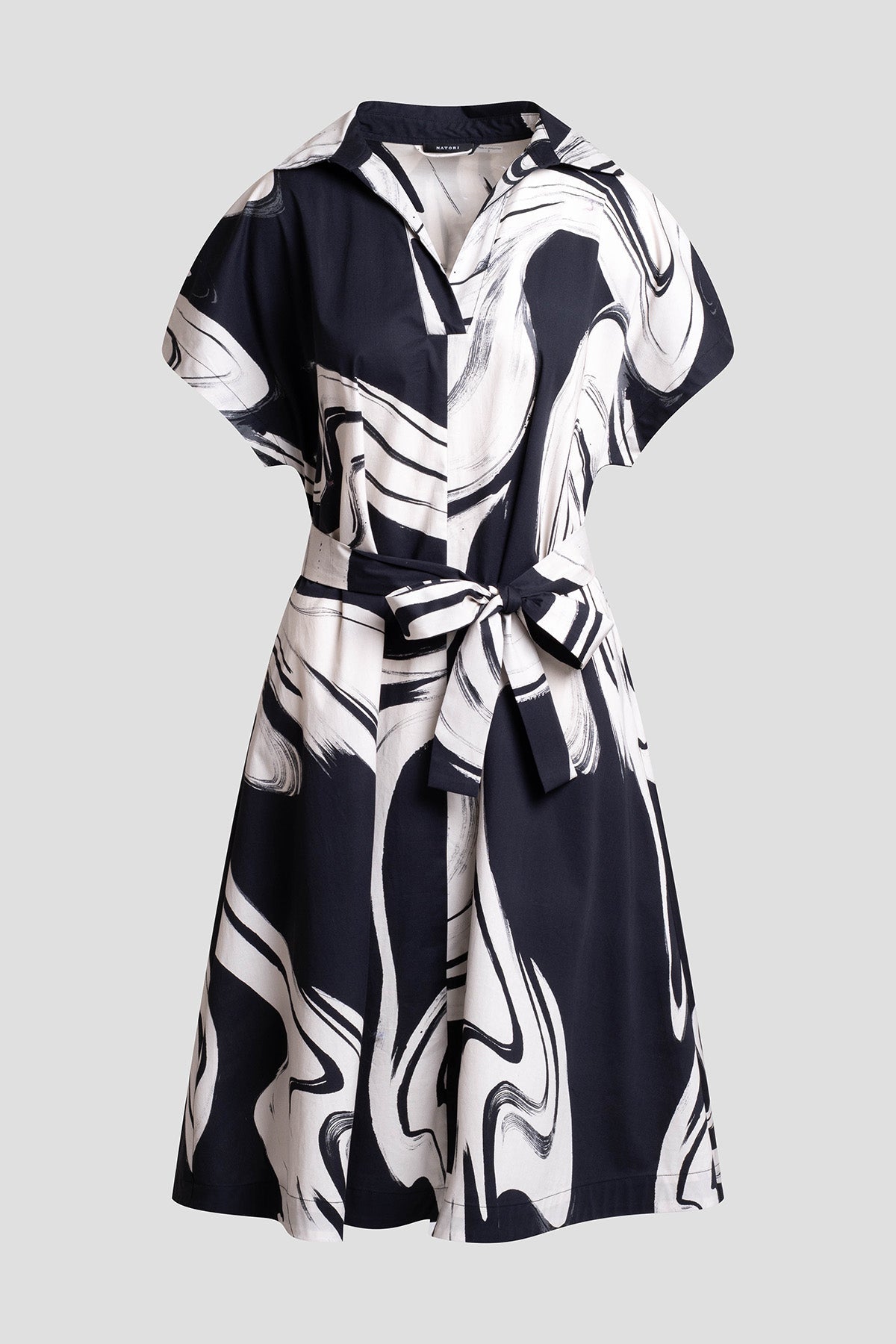 NATORI Kaze Cotton Short Sleeve Trapeze Dress