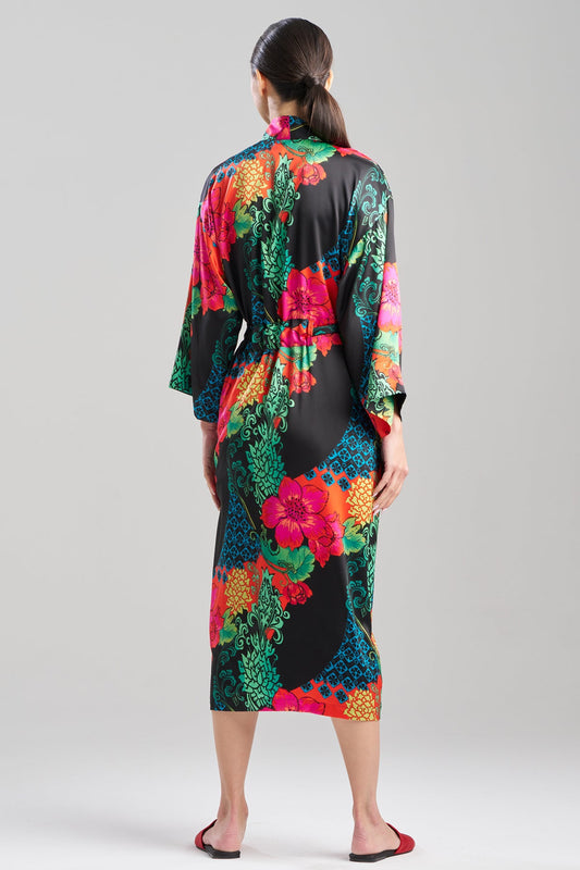 NATORI Harvest Printed Satin Robe