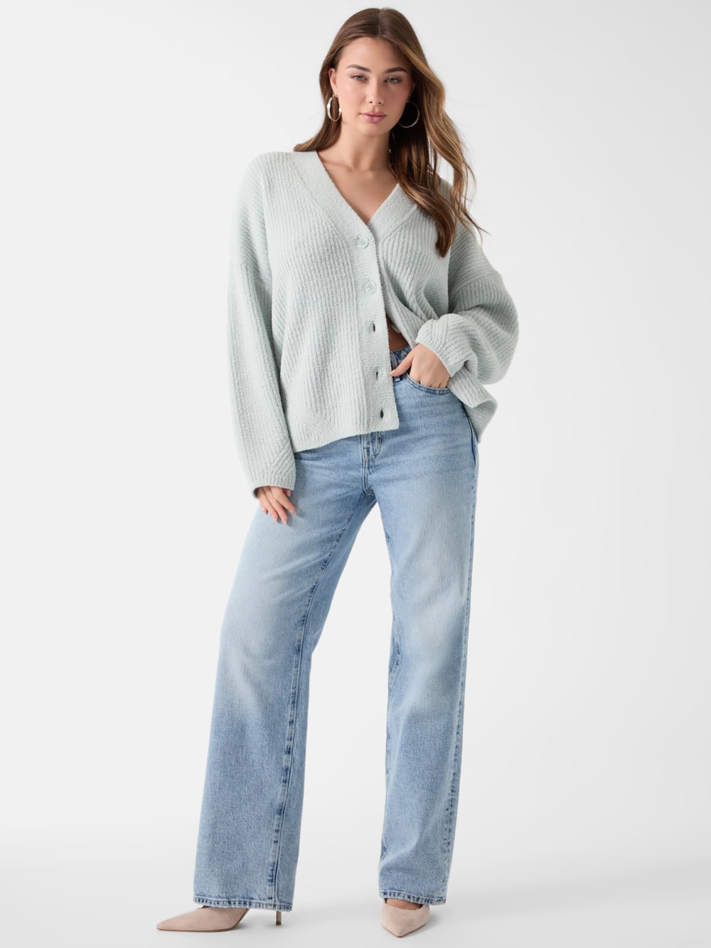 High-Rise Straight Leg Jeans - Guess