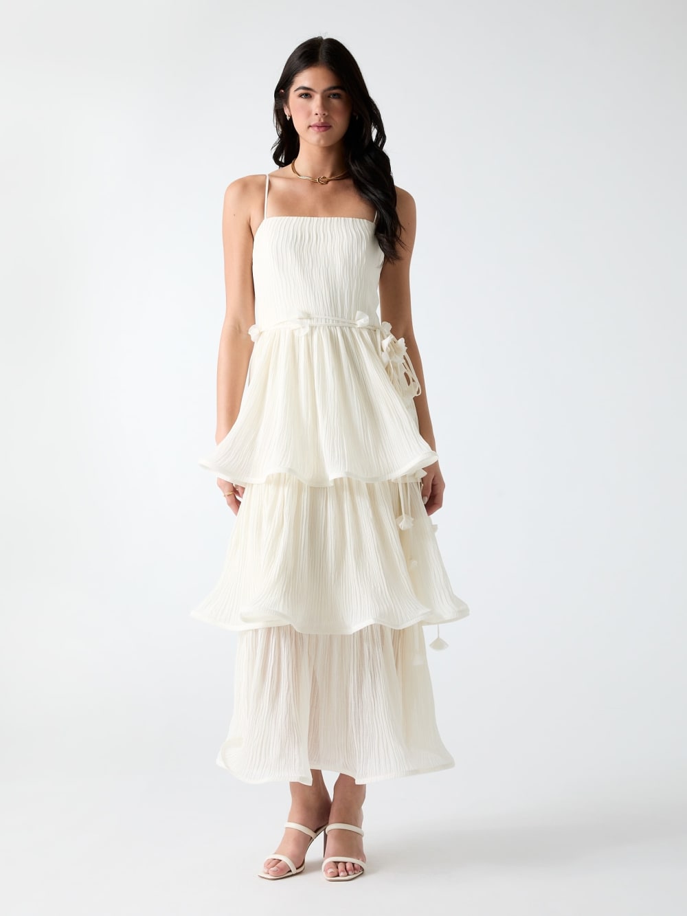 Tiered Chiffon Midi Dress - Guess
