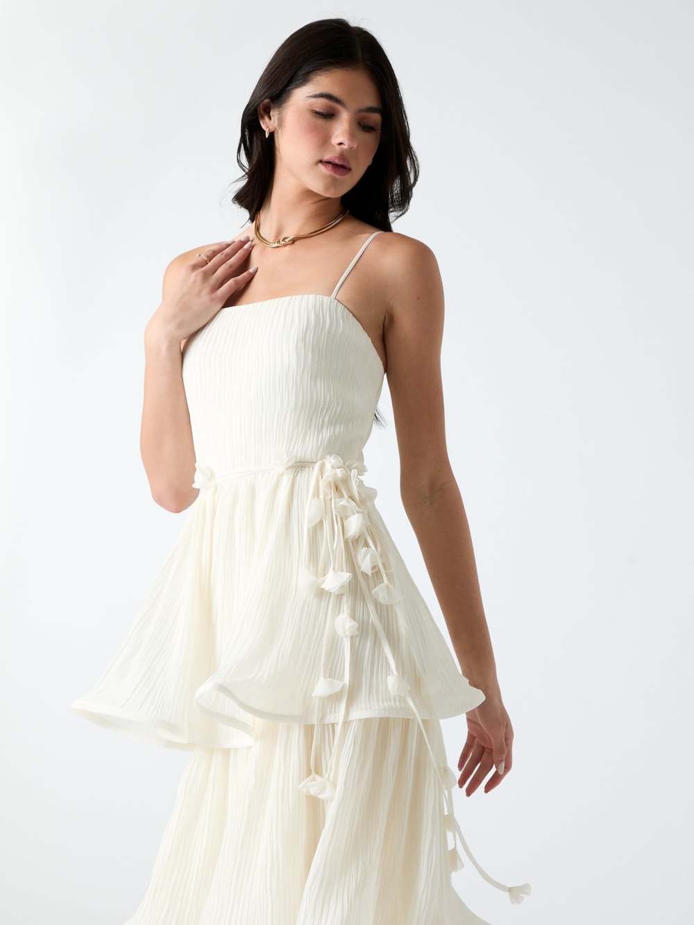 Tiered Chiffon Midi Dress - Guess